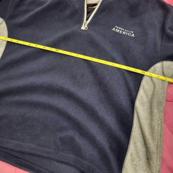 BUNDLE Perry Ellis America Active size XL Fleece Pullover Navy Blue with Gray - Picture 4 of 10